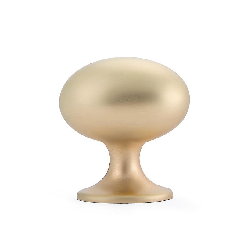 HARPOON Cabinet Hardware Knobs Round Furniture Mushroom Knob - 1.4 Inch 10 Pack Brushed Gold - Image 1